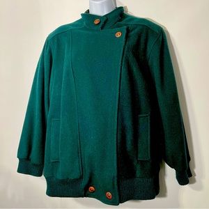 Vintage Mackintosh of New England Womens Coat Jacket Green Wool Size 6 Versatile
